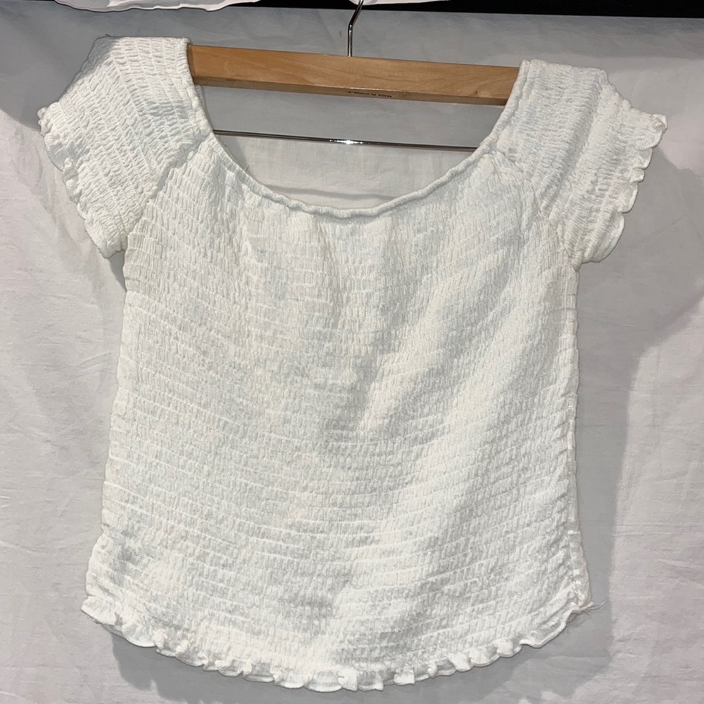 off the shoulder white top